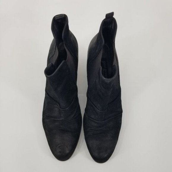 ❤️Paul Green UK 7.5 US 10 Black Jano Nubuck Ruched Leather Ankle Boots Booties - Picture 4 of 8